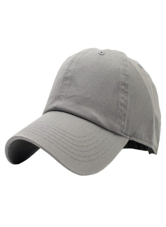 Utmost Unisex Classic Low Profile Cotton Baseball Cap Plain Blank Camoflauge Soft Unconstructed Adjustable Size Dad Hat (Grey) - Image 1